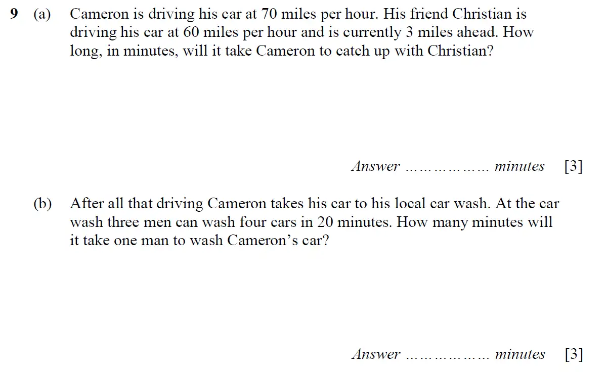 Question 11 - St Pauls School - 13 Plus Scholarship Maths Exam Paper 2016