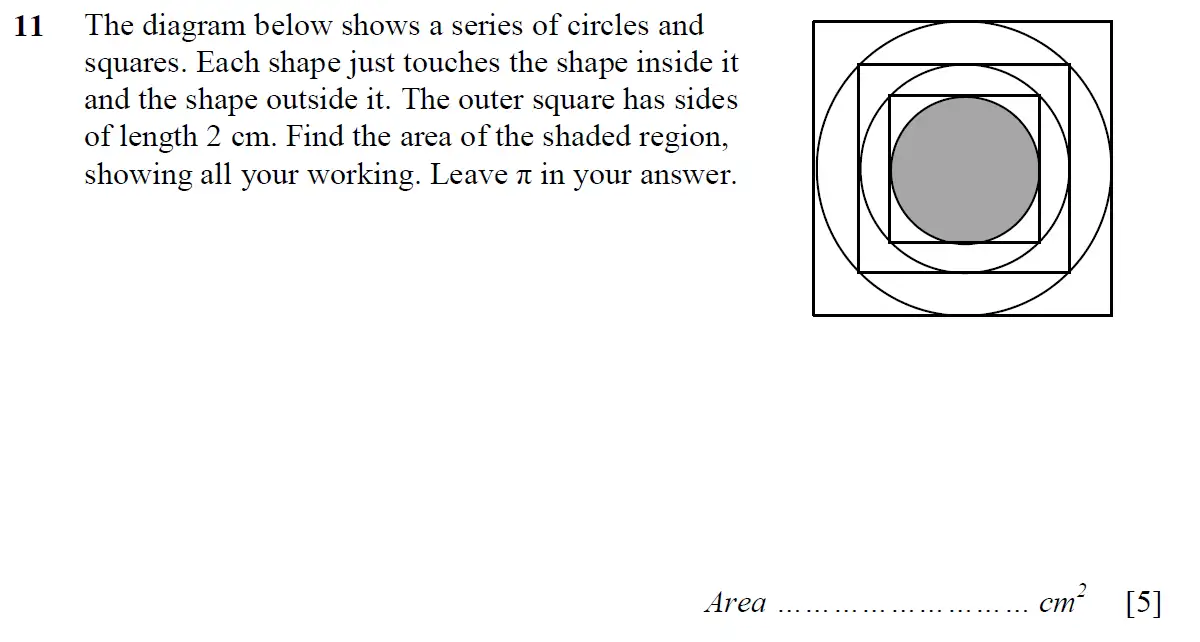 Question 14 - St Pauls School - 13 Plus Scholarship Maths Exam Paper 2016
