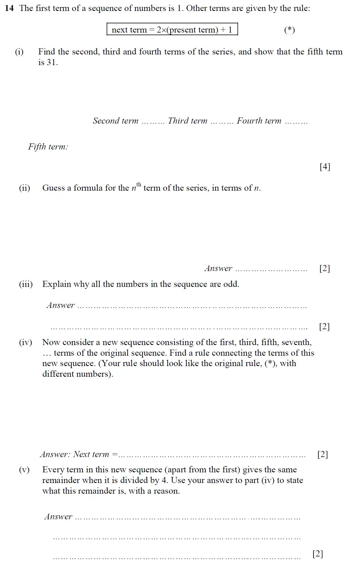 Question 19 - St Pauls School - 13 Plus Scholarship Maths Exam Paper 2016