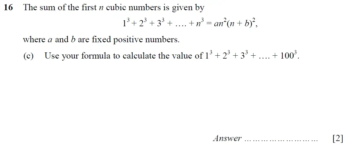 Question 24 - St Pauls School - 13 Plus Scholarship Maths Exam Paper 2016