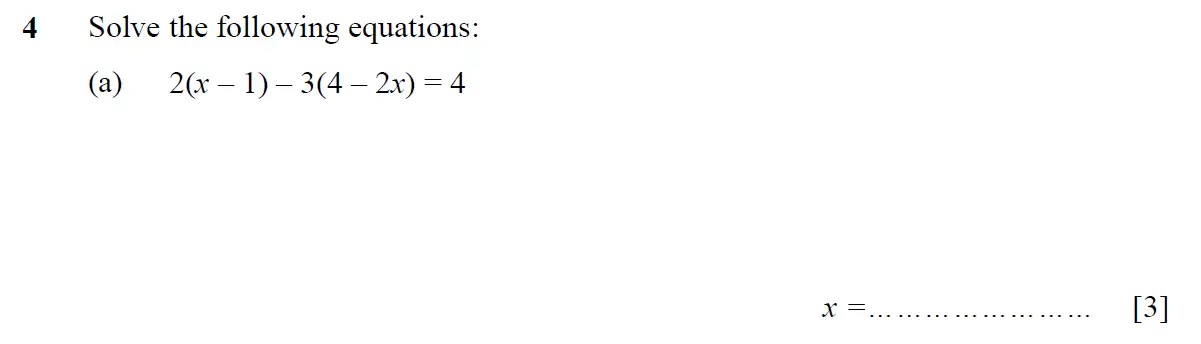 Question 4 - St Pauls School - 13 Plus Scholarship Maths Exam Paper 2016