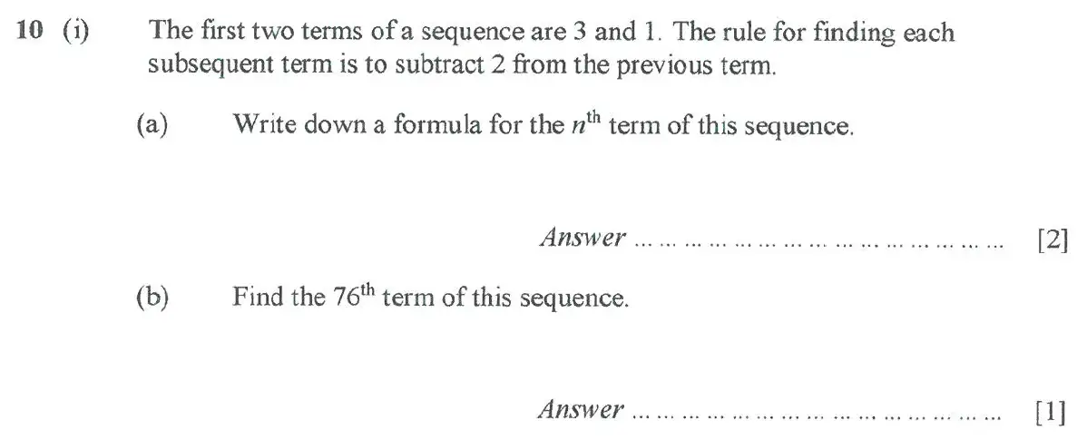 Question 10 - St Pauls School - 13 Plus Scholarship Maths Exam Paper 2017