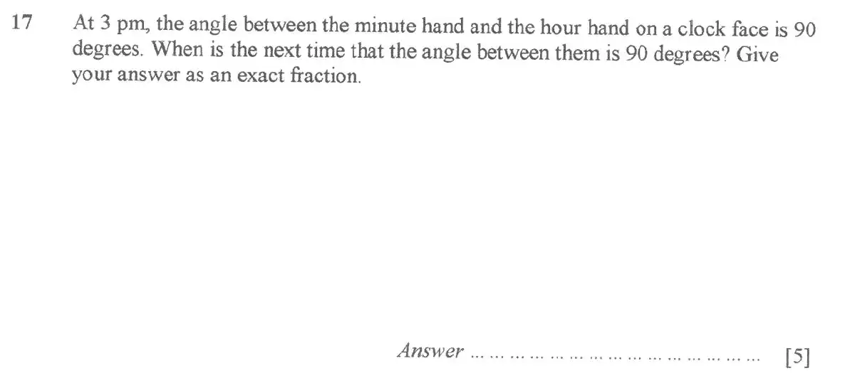 Question 21 - St Pauls School - 13 Plus Scholarship Maths Exam Paper 2017