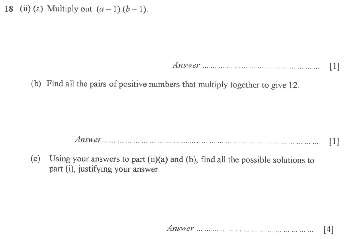 Question 23 - St Pauls School - 13 Plus Scholarship Maths Exam Paper 2017