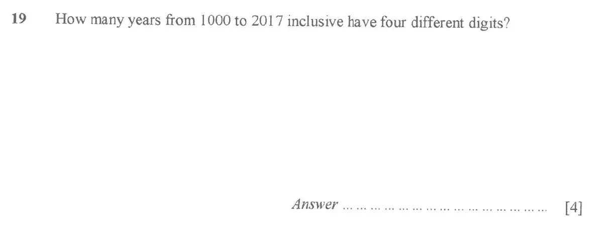 Question 24 - St Pauls School - 13 Plus Scholarship Maths Exam Paper 2017