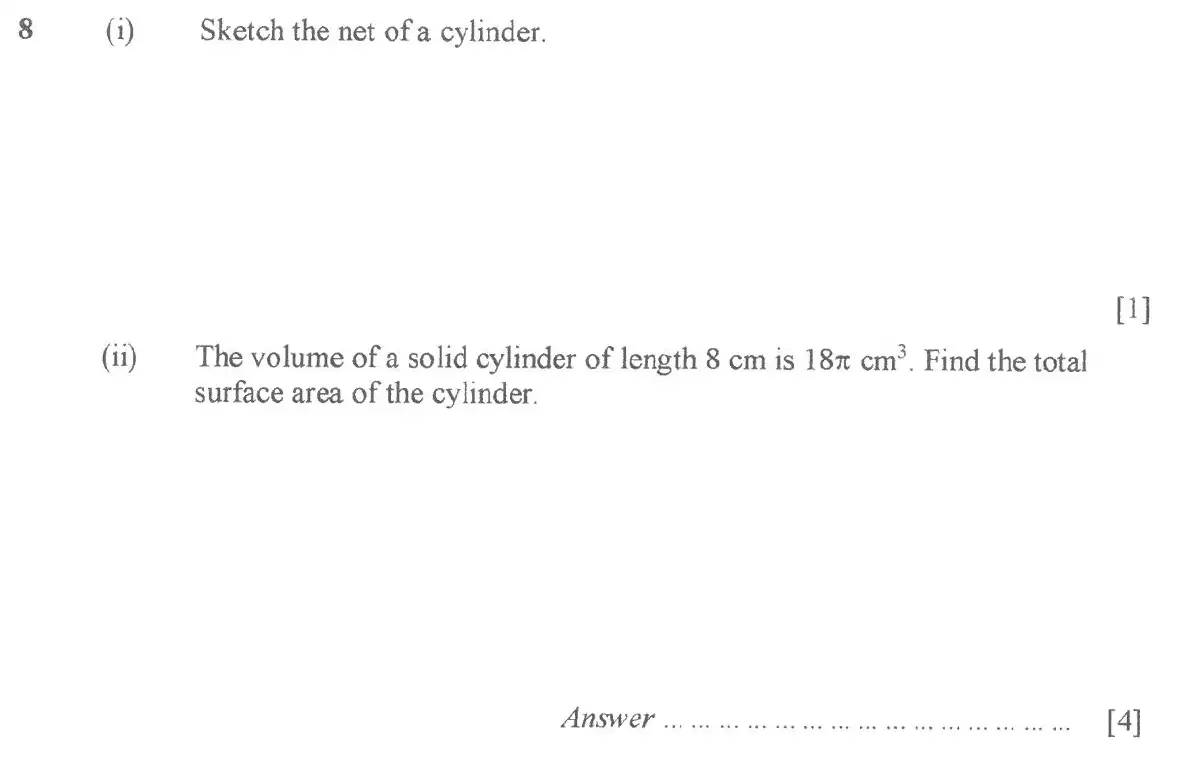 Question 8 - St Pauls School - 13 Plus Scholarship Maths Exam Paper 2017