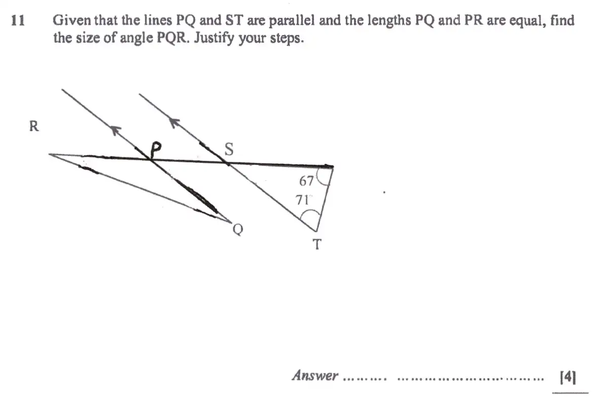 Question 11 - St Pauls School - 13 Plus Scholarship Maths Exam Paper 2019