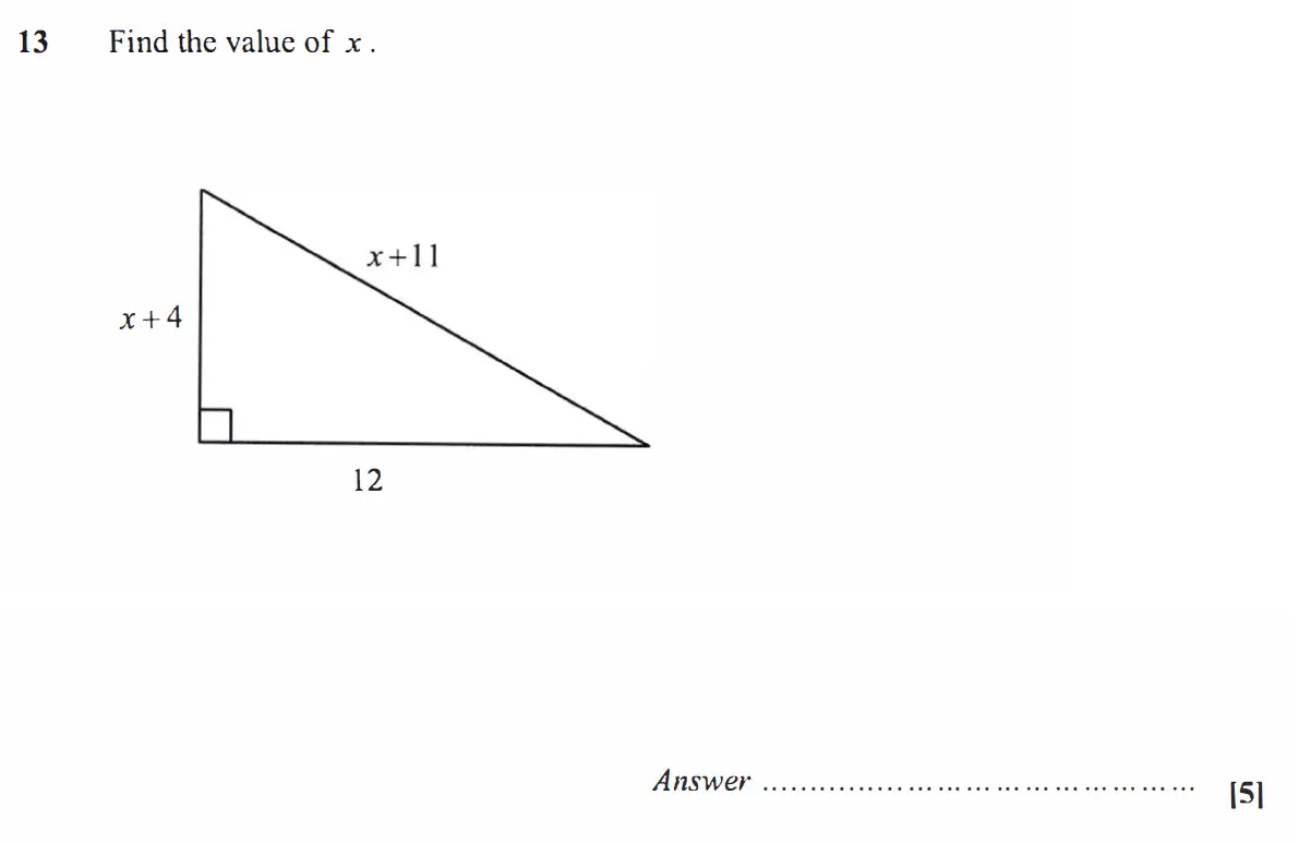 Question 13 - St Pauls School - 13 Plus Scholarship Maths Exam Paper 2019