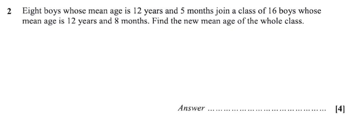 Question 2 - St Pauls School - 13 Plus Scholarship Maths Exam Paper 2019