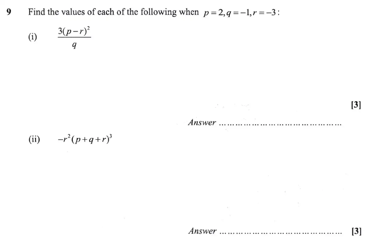 Question 9 - St Pauls School - 13 Plus Scholarship Maths Exam Paper 2019