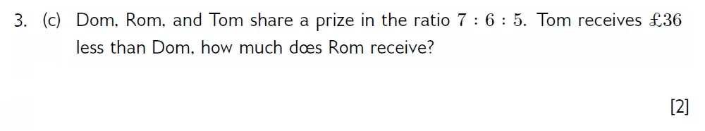 Question 03(c) - Wellington 13 Plus Maths Exam 2022 Scholarship Paper