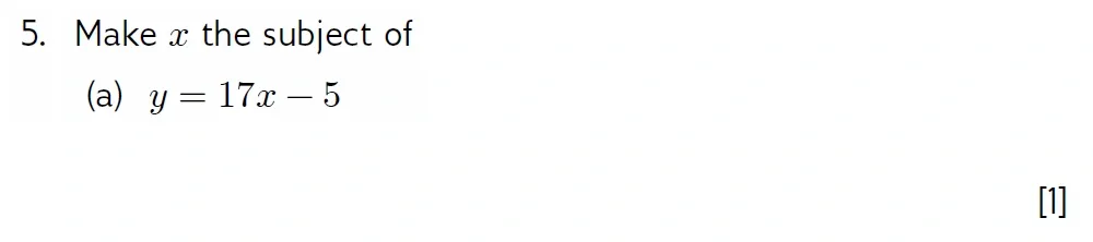 Question 05(a) - Wellington 13 Plus Maths Exam 2022 Scholarship Paper