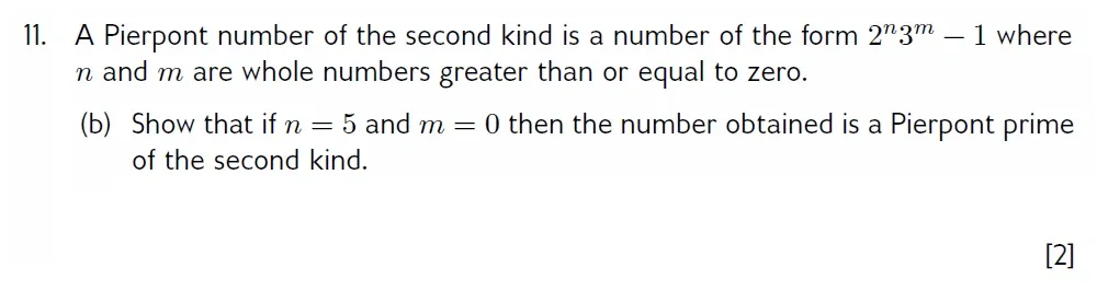 Question 11(b) - Wellington 13 Plus Maths Exam 2022 Scholarship Paper