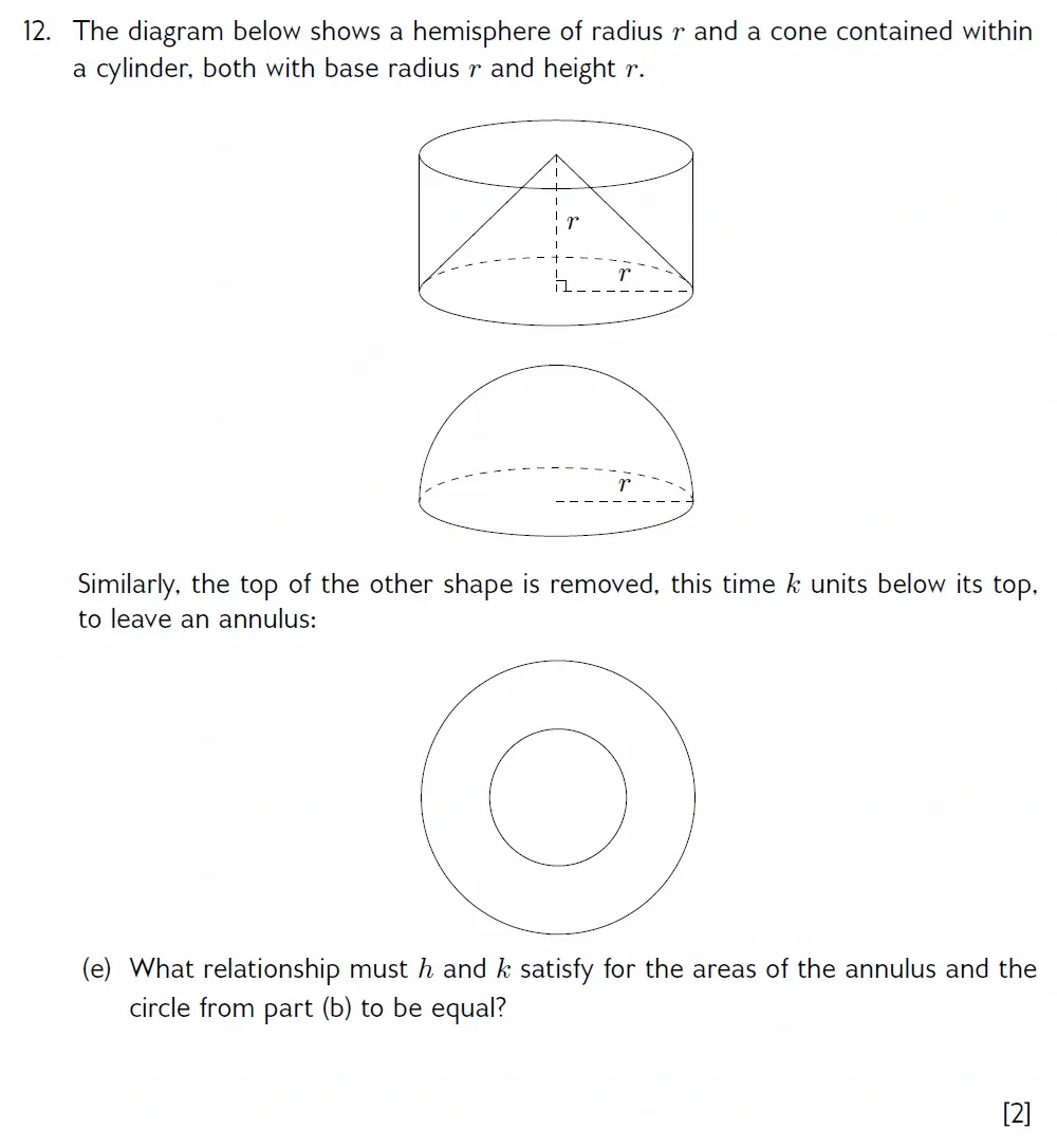 Question 12(e) - Wellington 13 Plus Maths Exam 2022 Scholarship Paper
