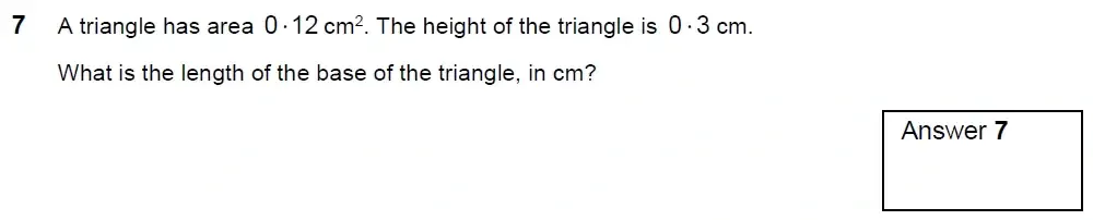 Question 12 - Westminster School 13 Plus Mental Maths Challenge 2021
