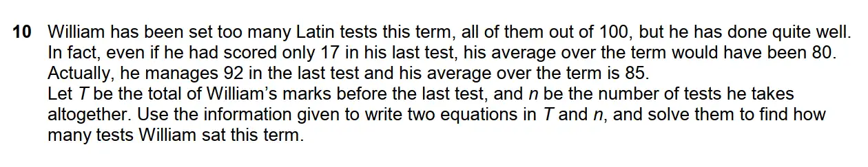 Question 10 - Westminster School - 13 Plus Scholarship Exam 2015 - Challenge Maths Paper 2