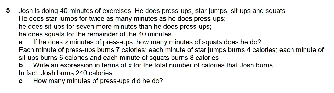 Question 5 - Westminster School - 13 Plus Scholarship Exam 2015 - Challenge Maths Paper 2