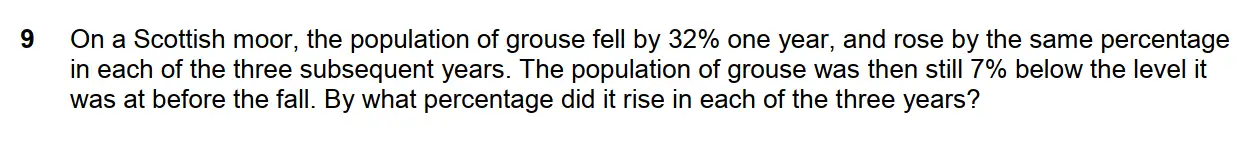 Question 9 - Westminster School - 13 Plus Scholarship Exam 2015 - Challenge Maths Paper 2