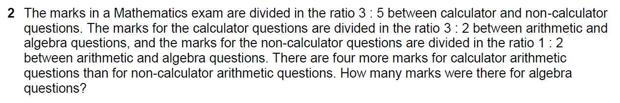 Question 2 - Westminster School - 13 Plus Scholarship Exam 2015 - Challenge Maths Paper 3