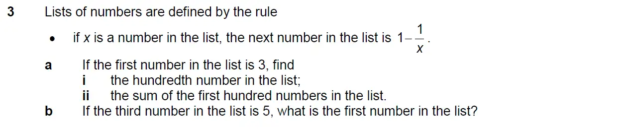 Question 3 - Westminster School - 13 Plus Scholarship Exam 2015 - Challenge Maths Paper 3