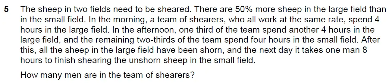 Question 8 - Westminster School - 13 Plus Scholarship Exam 2016 - Challenge Maths Paper 3