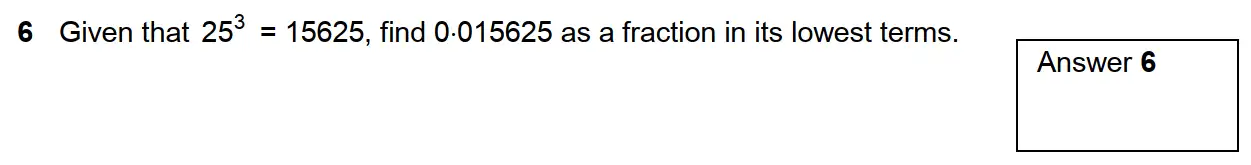 Question 11 - Westminster School - 13 Plus Scholarship Exam 2016 - Mental Maths Challenge