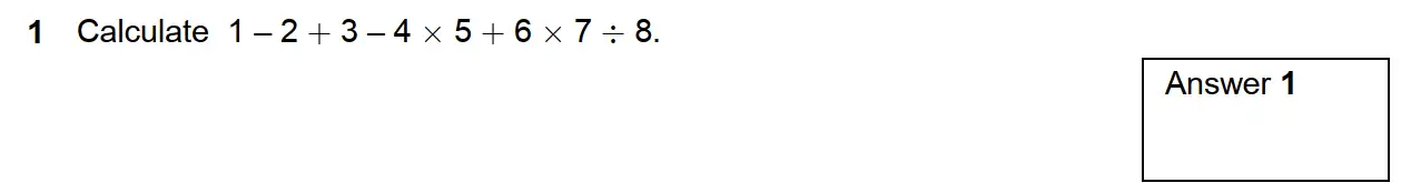 Question 6 - Westminster School - 13 Plus Scholarship Exam 2016 - Mental Maths Challenge