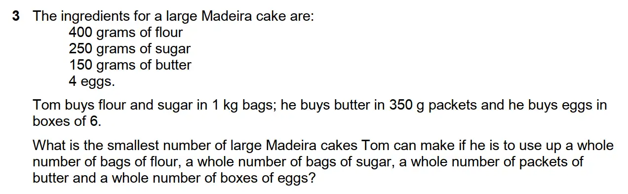 Question 3 - Westminster School - 13 Plus Scholarship Exam 2017 - Challenge Maths Paper 3