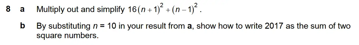 Question 8 - Westminster School - 13 Plus Scholarship Exam 2017 - Challenge Maths Paper 3