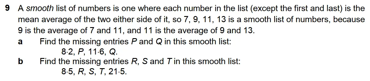 Question 9 - Westminster School - 13 Plus Scholarship Exam 2017 - Challenge Maths Paper 3