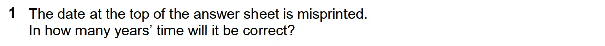 Question 1 - Westminster School - 13 Plus Scholarship Exam 2017 - Mental Maths Challenge