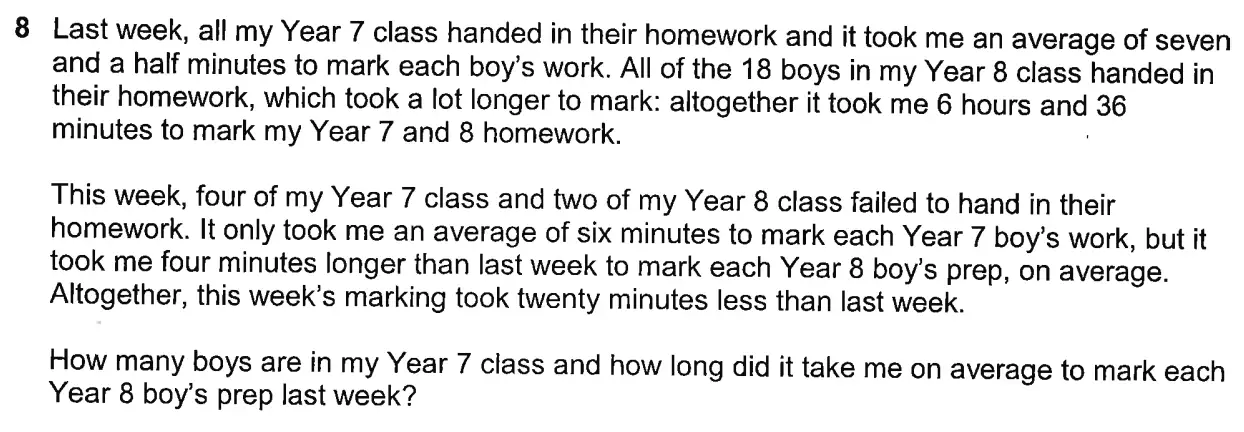 Question 8 - Westminster School - 13 Plus Scholarship Exam 2019 - Challenge Maths Paper 2