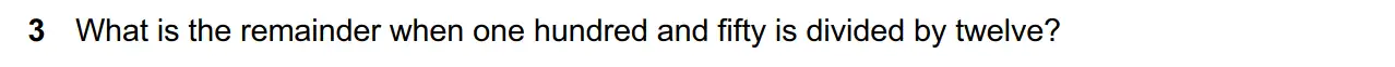 Question 3 - Westminster School - 13 Plus Scholarship Exam 2019 - Mental Maths Challenge