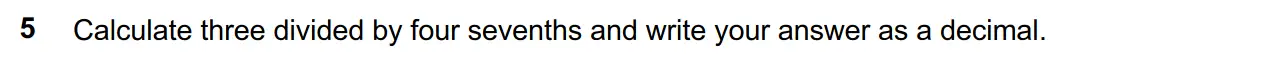Question 5 - Westminster School - 13 Plus Scholarship Exam 2019 - Mental Maths Challenge