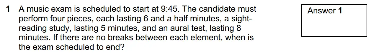 Question 6 - Westminster School - 13 Plus Scholarship Exam 2019 - Mental Maths Challenge