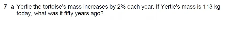 Question 07(a) - Westminster School - 13 Plus Scholarship Exam 2022 - Mental Maths Challenge Paper 2