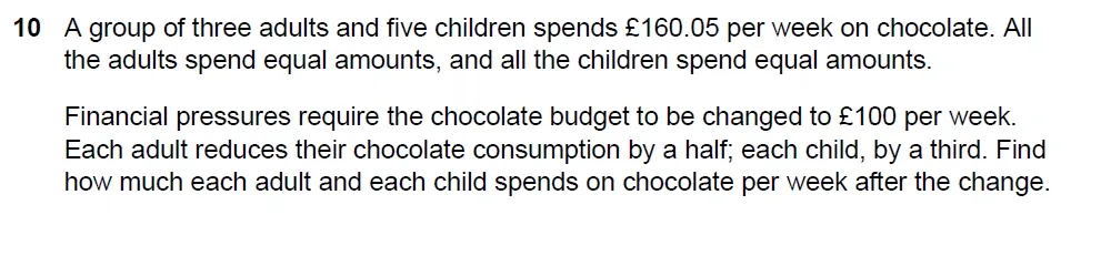 Question 10 - Westminster School - 13 Plus Scholarship Exam 2022 - Mental Maths Challenge Paper 2