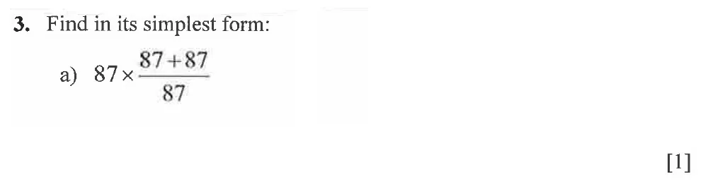 Question 03(a) - Winchester College 13 Plus Maths 2021 Election Exam Paper 1