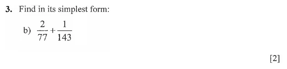 Question 03(b) - Winchester College 13 Plus Maths 2021 Election Exam Paper 1