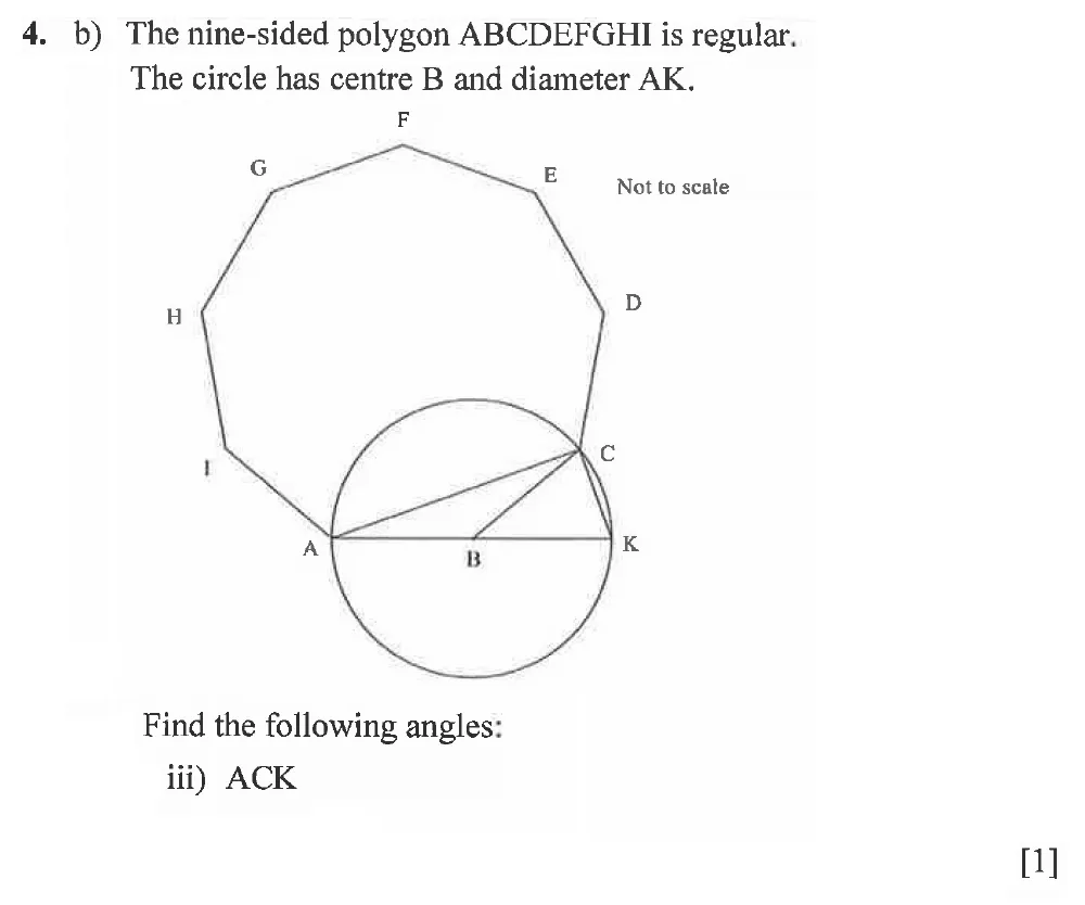 Question 04(b(iii)) - Winchester College 13 Plus Maths 2021 Election Exam Paper 1