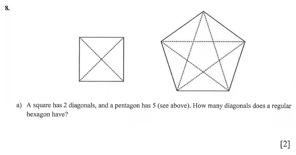 Question 08(a) - Winchester College 13 Plus Maths 2021 Election Exam Paper 1