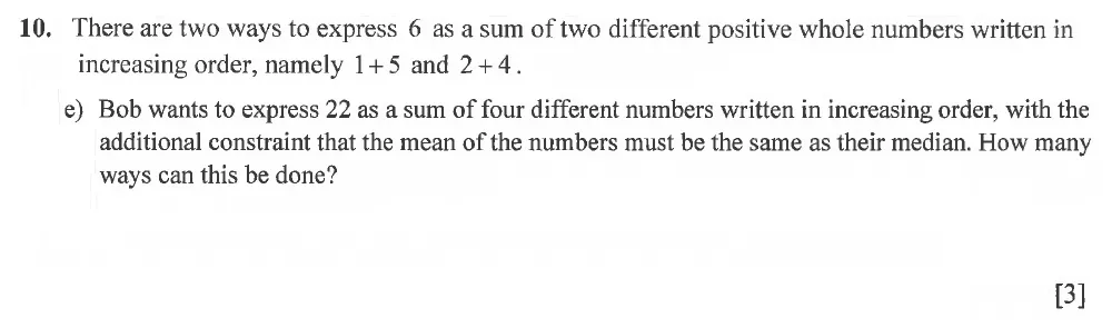 Question 10(e) - Winchester College 13 Plus Maths 2021 Election Exam Paper 1