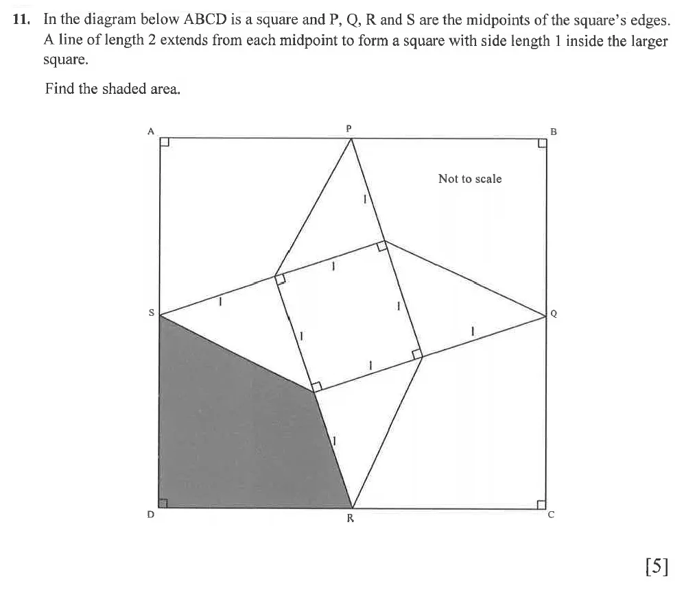 Question 11 - Winchester College 13 Plus Maths 2021 Election Exam Paper 1