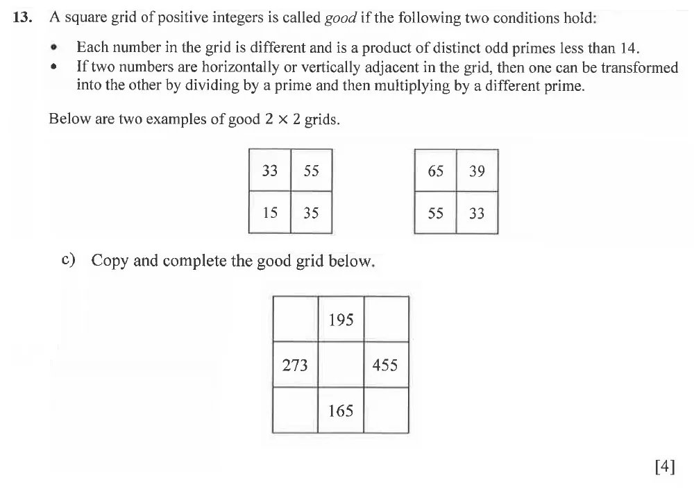 Question 13(c) - Winchester College 13 Plus Maths 2021 Election Exam Paper 1