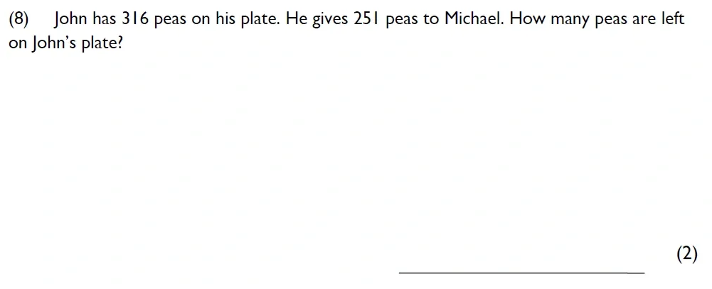 Question 08 - Westminster Cathedral Choir School – 8 Plus Maths Specimen Paper 2 - 2026