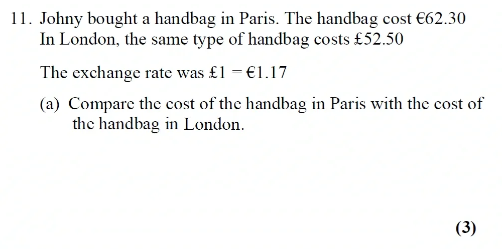 Question 11(a) - Harrow School 13 Plus Maths Scholarship Exam Paper 1