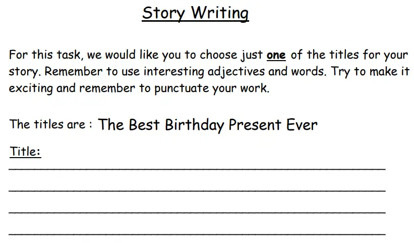 Writing task 02 - Haberdashers’ Aske’s Boys’ School (HABS) – 7 Plus English