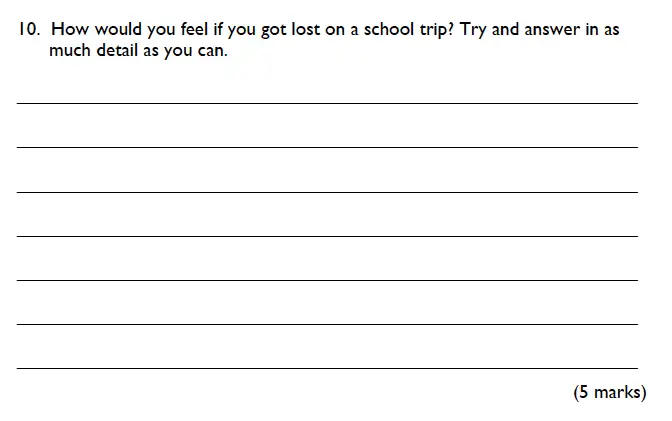 Question 10 - King’s College School – 7 Plus English Specimen Paper