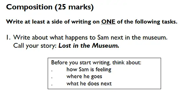Writing task 01 - King’s College School – 7 Plus English Specimen Paper