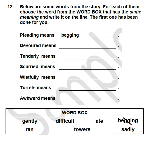 Question Question-14 - North London Collegiate School – 7 Plus English Sample Paper